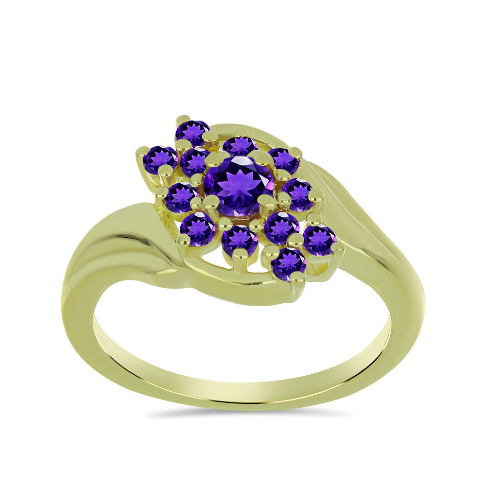 Inel din Argint 925 Placat cu Aur ( 2.67 grame ) cu Ametist Marocan 0.63 Carate 3 