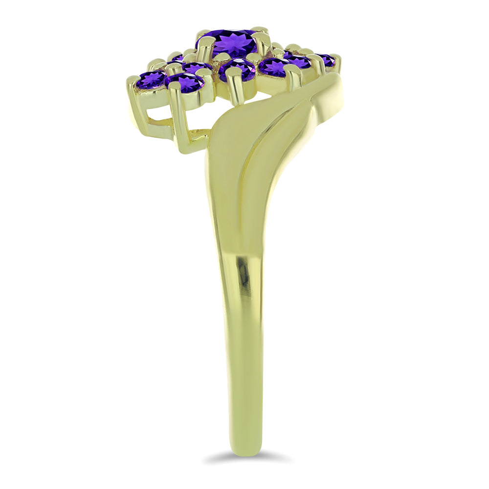 Inel din Argint 925 Placat cu Aur ( 2.67 grame ) cu Ametist Marocan 0.63 Carate 4 