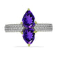Inel din Argint 925 Placat cu Aur ( 3.34 grame ) cu Ametist Marocan și Topaz Alb 2.37 Carate