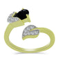 Inel din Argint 925 Placat cu Aur ( 2.94 grame ) cu Spinel Negru și Topaz Alb 0.76 Carate