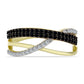 Inel din Argint 925 Placat cu Aur ( 3.61 grame ) cu Spinel Negru și Topaz Alb 0.62 Carate