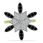 Inel din Argint 925 Placat cu Aur ( 4.73 grame ) cu Spinel Negru și Topaz Alb 1.19 Carate