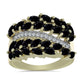 Inel din Argint 925 Placat cu Aur ( 3.55 grame ) cu Spinel Negru și Topaz Alb 5.89 Carate