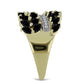 Inel din Argint 925 Placat cu Aur ( 3.55 grame ) cu Spinel Negru și Topaz Alb 5.89 Carate