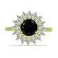 Inel din Argint 925 Placat cu Aur ( 3.79 grame ) cu Spinel Negru și Topaz Alb 3.69 Carate