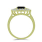 Inel din Argint 925 Placat cu Aur ( 3.79 grame ) cu Spinel Negru și Topaz Alb 3.69 Carate