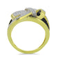 Inel din Argint 925 Placat cu Aur ( 9.37 grame ) cu Spinel Negru și Topaz Alb 1.37 Carate