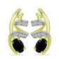 Cercei din Argint 925 Placat cu Aur ( 3.83 grame ) cu Spinel Negru și Topaz Alb 0.88 Carate