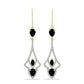 Cercei din Argint 925 Placat cu Aur ( 4.81 grame ) cu Spinel Negru și Topaz Alb 4.17 Carate