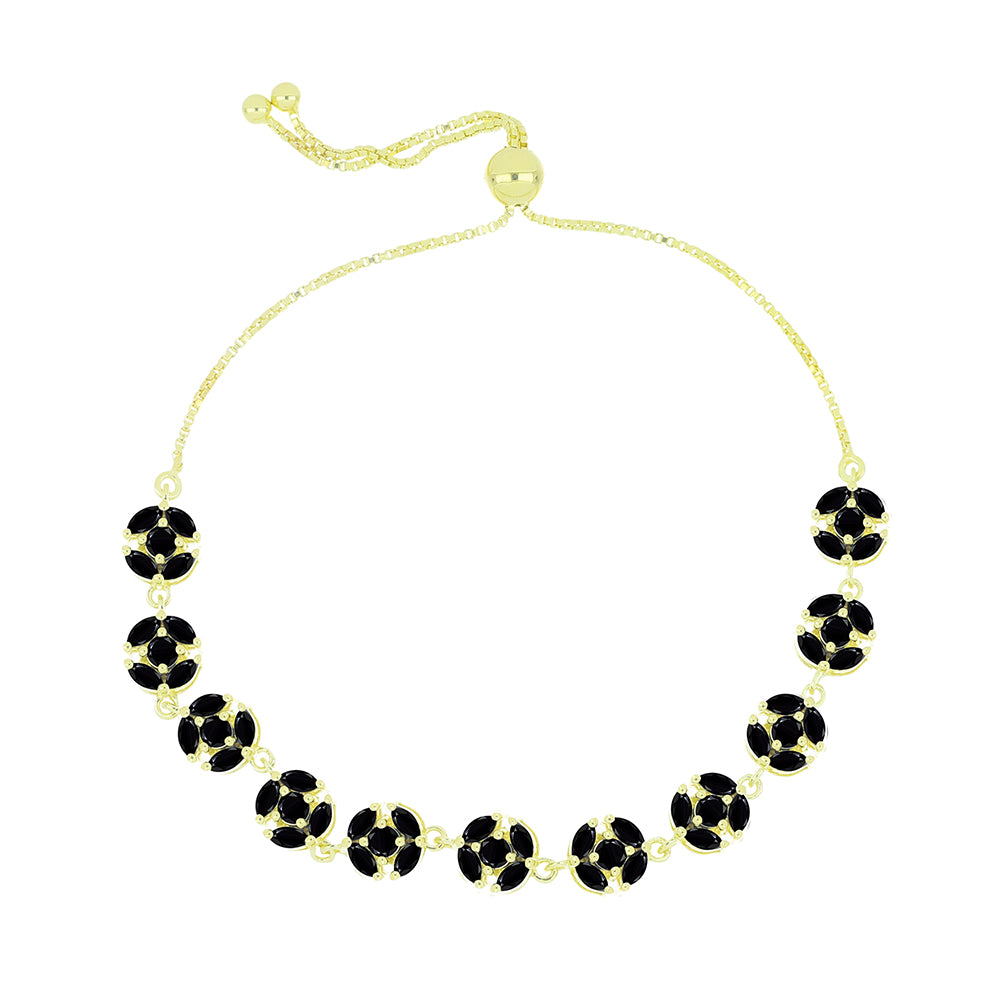 Brățară din Argint 925 Placat cu Aur ( 8.36 grame ) cu Spinel Negru 6.04 Carate 1 
