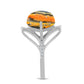 Inel din Argint 925 ( 3.8 grame ) cu Jasp Bumble Bee și Topaz Alb 9.86 Carate