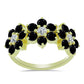 Inel din Argint 925 Placat cu Aur ( 3 grame ) cu Spinel Negru și Topaz Alb 3.17 Carate