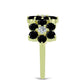Inel din Argint 925 Placat cu Aur ( 3 grame ) cu Spinel Negru și Topaz Alb 3.17 Carate