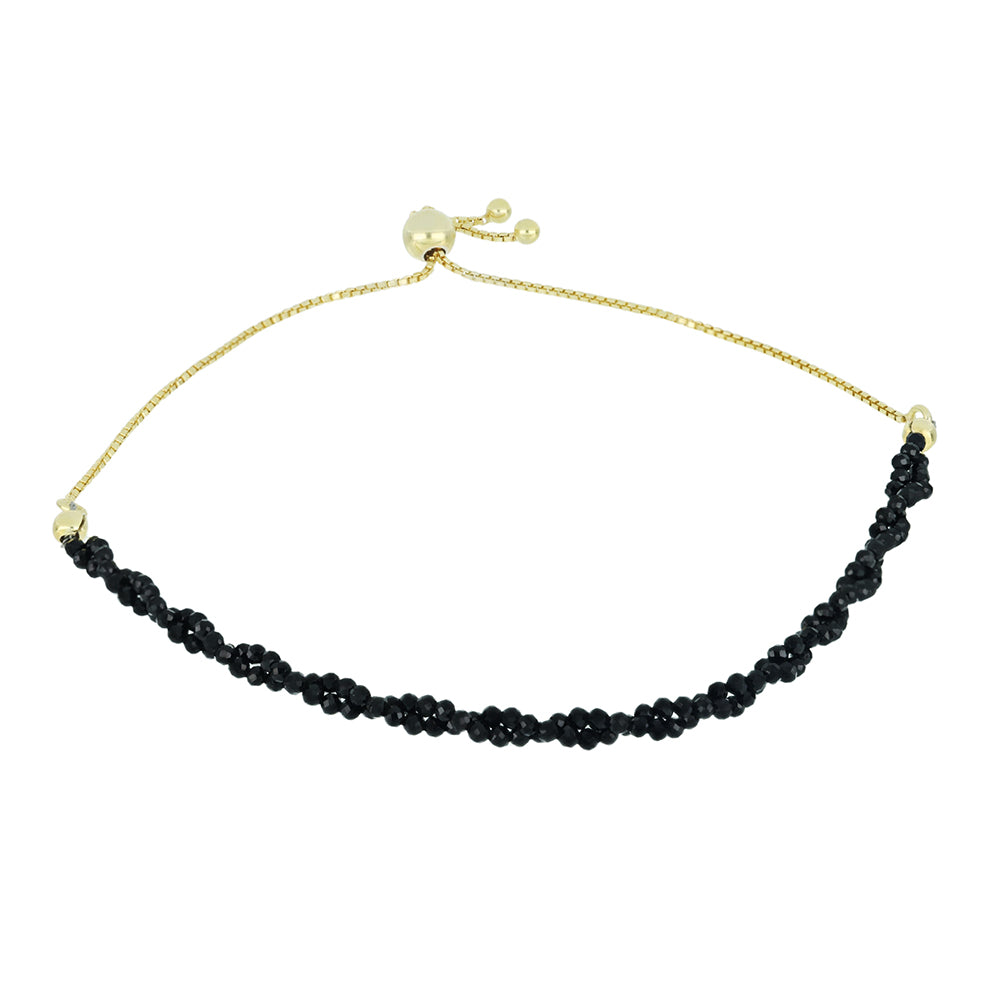 Brățară din Argint 925 Placat cu Aur ( 1.8 grame ) cu Spinel Negru 14.05 Carate