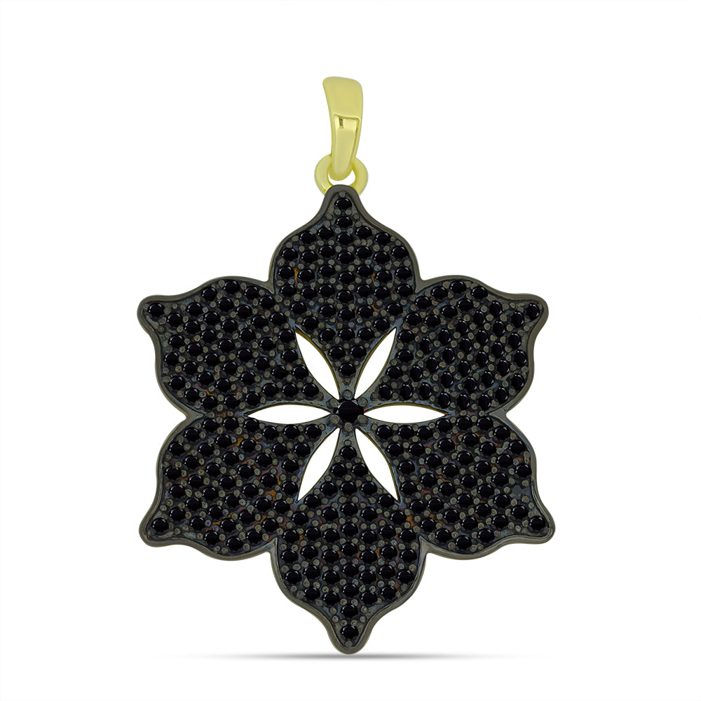 Pandantiv din Argint 925 Placat cu Aur ( 5.07 grame ) cu Spinel Negru 2.75 Carate