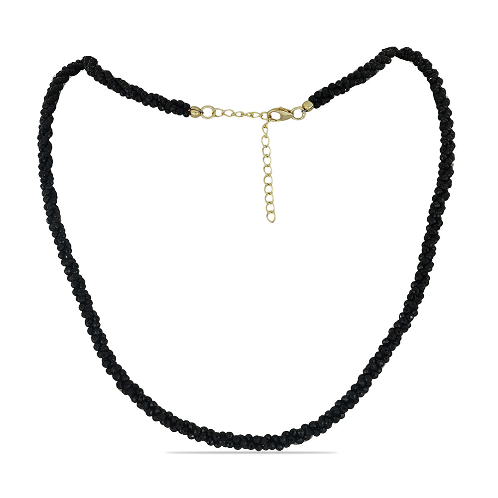 Colier din Argint 925 Placat cu Aur ( 1 grame ) cu Spinel Negru 72.75 Carate