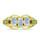 Inel din Argint 925 Placat cu Aur ( 4 grame ) cu Opal Welo și Turmalină Chakra 1.14 Carate