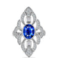 Inel din Argint 925 ( 5.54 grame ) cu Safir Albastru Australian și Topaz Alb 3.9 Carate