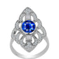 Inel din Argint 925 ( 5.54 grame ) cu Safir Albastru Australian și Topaz Alb 3.9 Carate