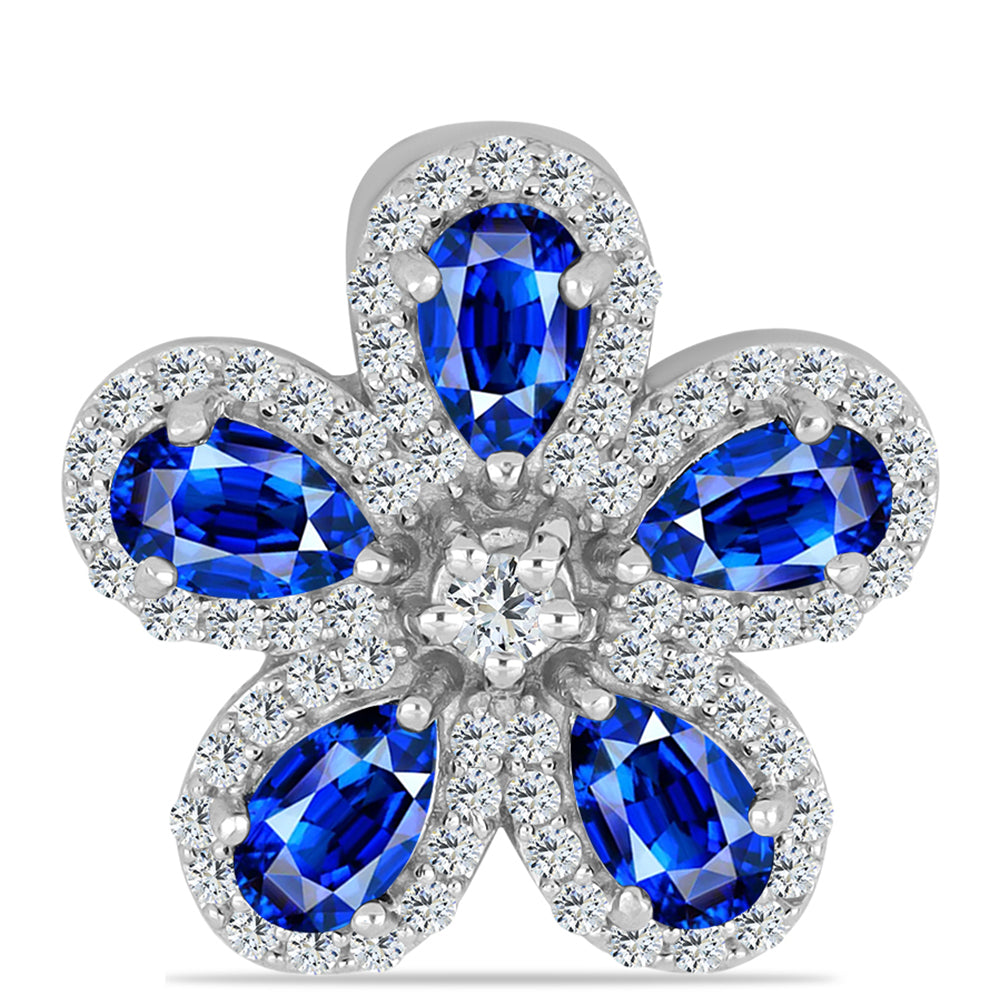Pandantiv din Argint 925 ( 1.81 grame ) cu Safir Albastru Australian și Topaz Alb 2.05 Carate