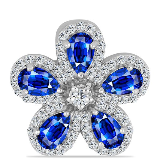 Pandantiv din Argint 925 ( 1.81 grame ) cu Safir Albastru Australian și Topaz Alb 2.05 Carate