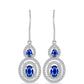 Cercei din Argint 925 ( 3.38 grame ) cu Safir Albastru Australian și Topaz Alb 2.63 Carate