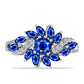 Inel din Argint 925 ( 2.93 grame ) cu Safir Albastru Australian și Topaz Alb 2.34 Carate