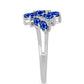 Inel din Argint 925 ( 2.93 grame ) cu Safir Albastru Australian și Topaz Alb 2.34 Carate