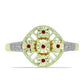 Inel din Argint 925 Placat cu Aur ( 3.09 grame ) cu Diamant Roșu și Diamant Alb 0.14 Carate