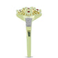 Inel din Argint 925 Placat cu Aur ( 3.09 grame ) cu Diamant Roșu și Diamant Alb 0.14 Carate