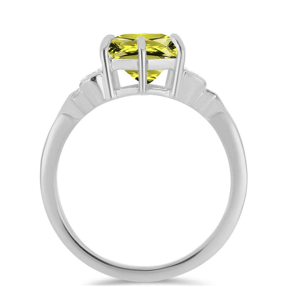 Inel din Argint 925 ( 2.75 grame ) cu Topaz Galben și Topaz Alb 1.68 Carate 2 