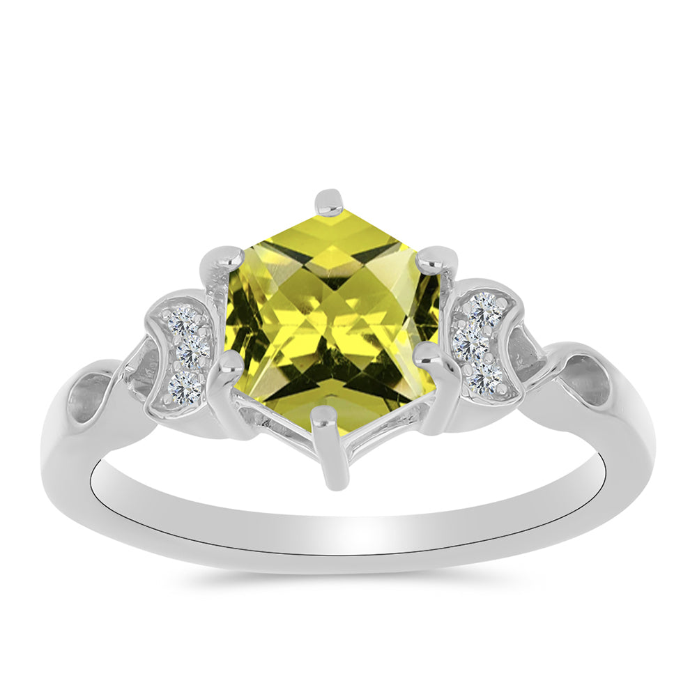 Inel din Argint 925 ( 2.75 grame ) cu Topaz Galben și Topaz Alb 1.68 Carate 3 