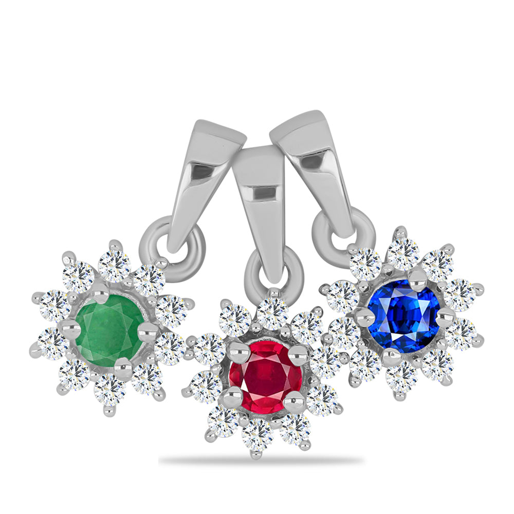 Set din Argint 925 ( 1.42 grame ) cu Rubin Malagasy și Smarald Brazilian 0.79 Carate ( Pandantiv )