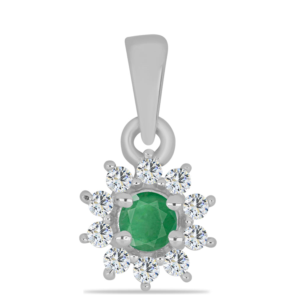 Set din Argint 925 ( 1.42 grame ) cu Rubin Malagasy și Smarald Brazilian 0.79 Carate ( Pandantiv )