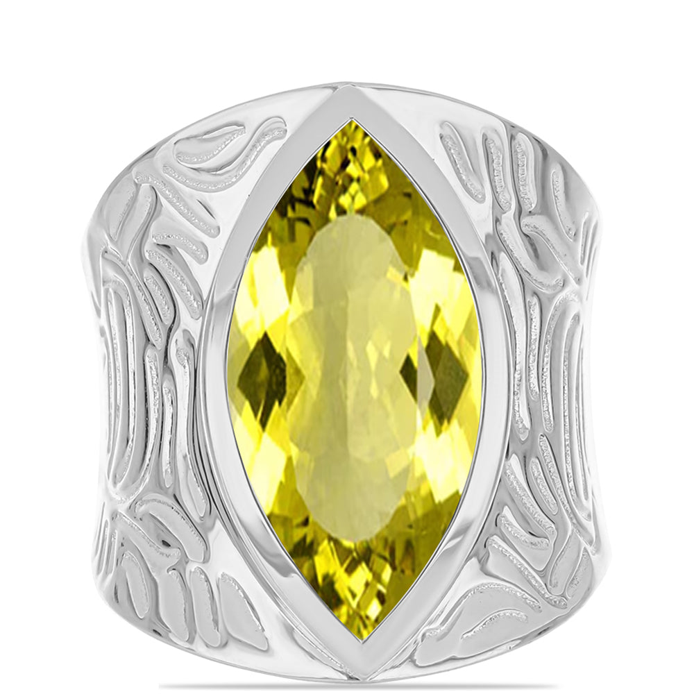Inel din Argint 925 ( 7.27 grame ) cu Topaz Galben 6.99 Carate 1 