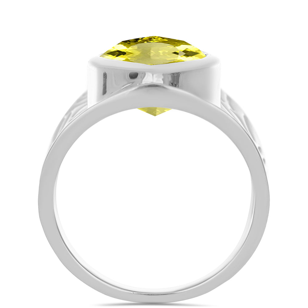 Inel din Argint 925 ( 7.27 grame ) cu Topaz Galben 6.99 Carate