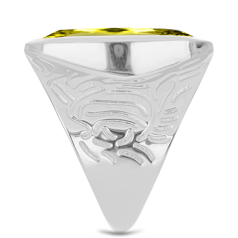 Inel din Argint 925 ( 7.27 grame ) cu Topaz Galben 6.99 Carate 4 