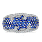 Inel din Argint 925 ( 5.4 grame ) cu Safir Albastru Australian și Topaz Alb 2.06 Carate