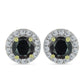 Cercei din Argint 925 Placat cu Aur ( 1.9 grame ) cu Obsidian și Topaz Alb 1.15 Carate