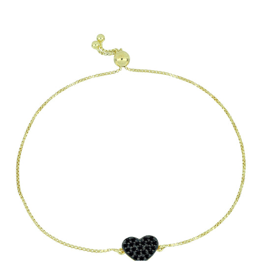 Brățară din Argint 925 Placat cu Aur ( 2.84 grame ) cu Obsidian 0.4 Carate