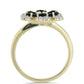 Inel din Argint 925 Placat cu Aur ( 4.36 grame ) cu Obsidian și Topaz Alb 1.49 Carate