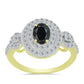Inel din Argint 925 Placat cu Aur ( 3.55 grame ) cu Obsidian și Topaz Alb 2.35 Carate