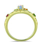 Inel din Argint 925 Placat cu Aur ( 3.83 grame ) cu Opal Welo și Turmalină Chakra 0.77 Carate
