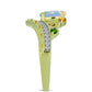 Inel din Argint 925 Placat cu Aur ( 3.83 grame ) cu Opal Welo și Turmalină Chakra 0.77 Carate