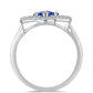 Inel din Argint 925 ( 3.29 grame ) cu Safir Albastru Australian și Topaz Alb 1.12 Carate