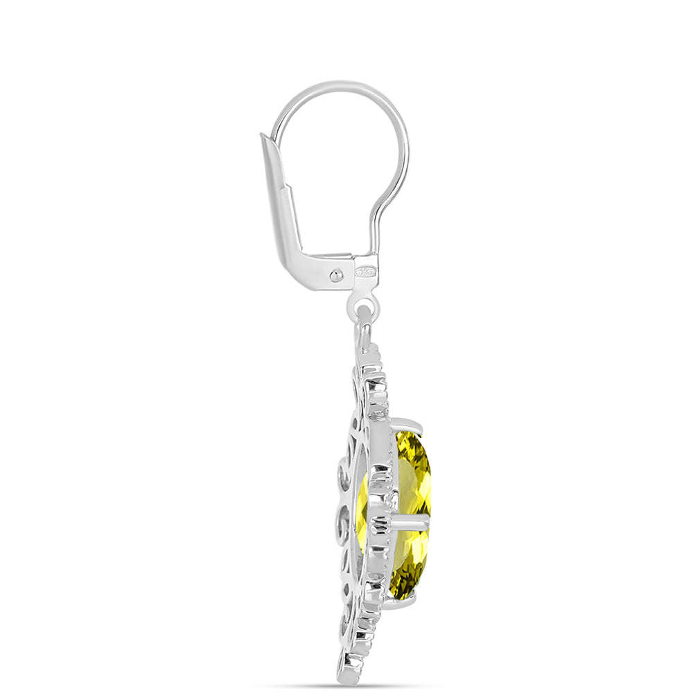 Cercei din Argint 925 ( 5.04 grame ) cu Topaz Galben 5.98 Carate