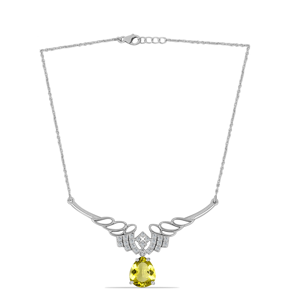 Colier din Argint 925 ( 7.31 grame ) cu Topaz Galben și Topaz Alb 3.69 Carate 1 