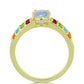 Inel din Argint 925 Placat cu Aur ( 2.46 grame ) cu Opal Welo și Turmalină Chakra 1.2 Carate