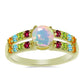 Inel din Argint 925 Placat cu Aur ( 2.46 grame ) cu Opal Welo și Turmalină Chakra 1.2 Carate