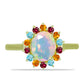 Inel din Argint 925 Placat cu Aur ( 2.65 grame ) cu Opal Welo și Turmalină Chakra 1.73 Carate